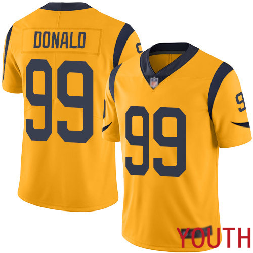 Los Angeles Rams Limited Gold Youth Aaron Donald Jersey NFL Football 99 Rush Vapor Untouchable